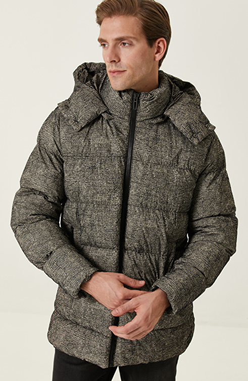 Siyah Bej Casual Kaban