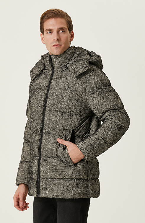 Siyah Bej Casual Kaban