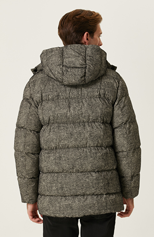 Siyah Bej Casual Kaban