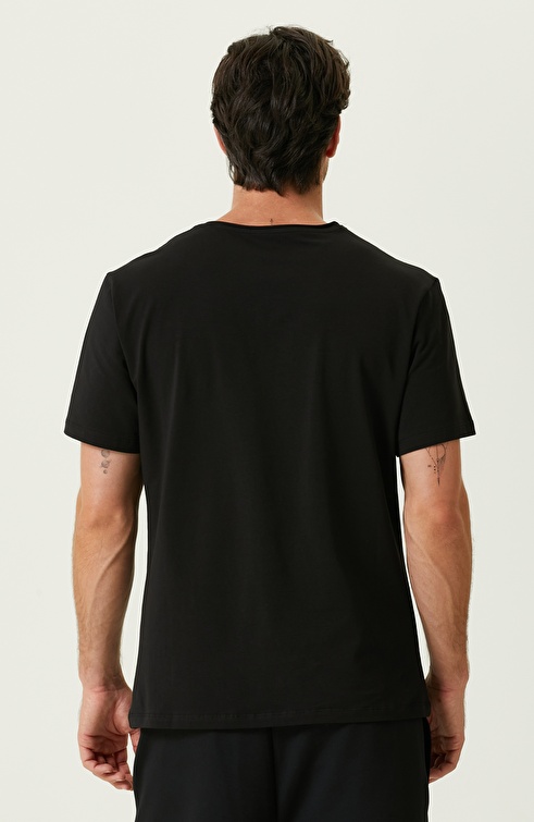 NETWORK - Siyah V Yaka T-shirt