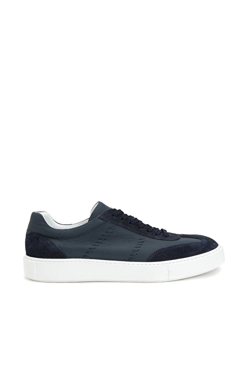 Lacivert Erkek Deri Sneaker