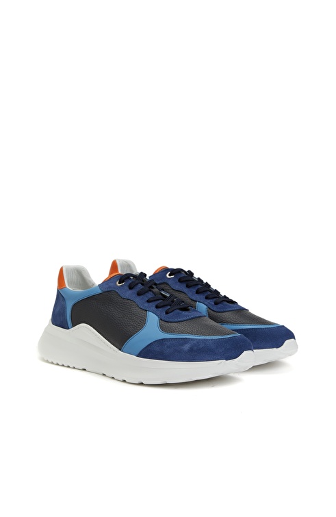 NETWORK - Lacivert Mavi Erkek Deri Sneaker