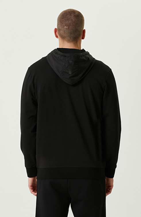 N-Tech Siyah Kapüşon Yaka Sweatshirt_3