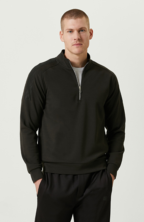 N-Tech Dik Yaka Haki Sweatshirt