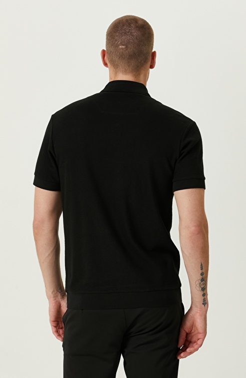 NETWORK - Çıtçıtlı Siyah Polo Yaka Tshirt