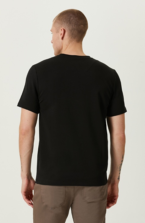 NETWORK - Kısa Kollu Siyah Baskılı Tshirt