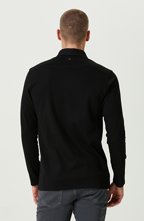 NETWORK - Pamuklu Klasik Yaka Siyah Gömlek