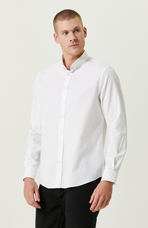 NETWORK - Pamuklu Beyaz Oxford Gömlek