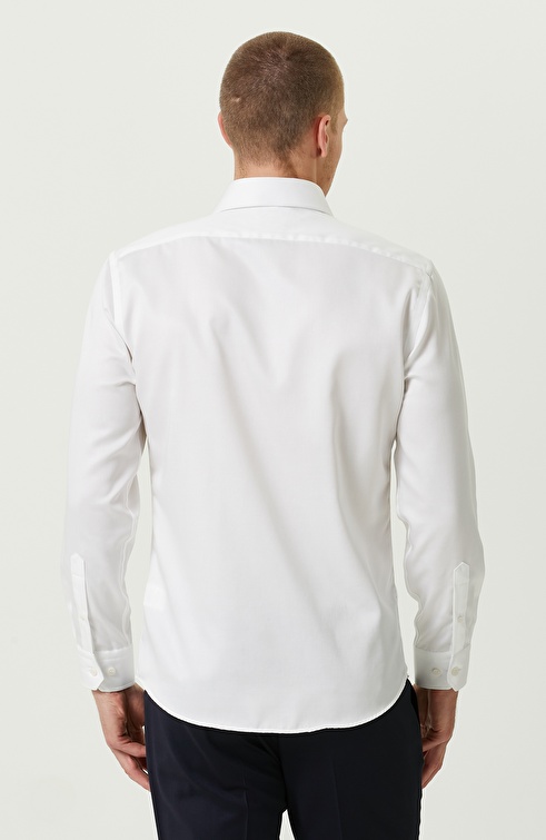 NETWORK - Pamuklu Beyaz Non-Iron Gömlek