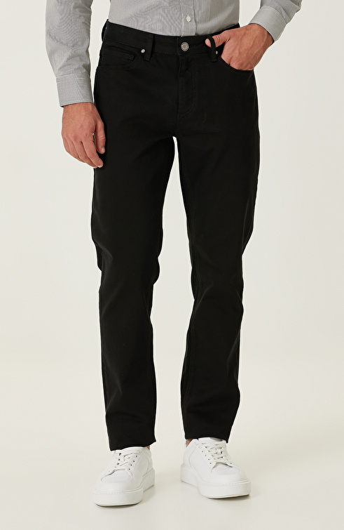 Siyah 5 Cepli Denim Pantolon_1