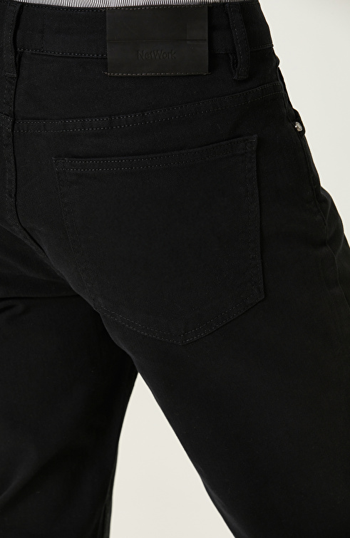 Siyah 5 Cepli Denim Pantolon_4