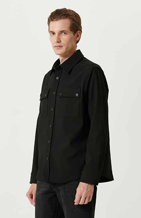 NETWORK - Siyah Çıtçıtlı Dış Gömlek