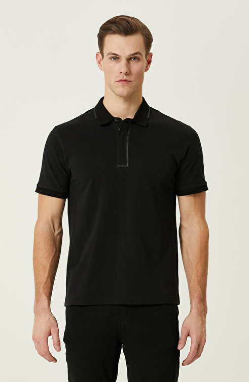 Siyah Polo Yaka T-Shirt