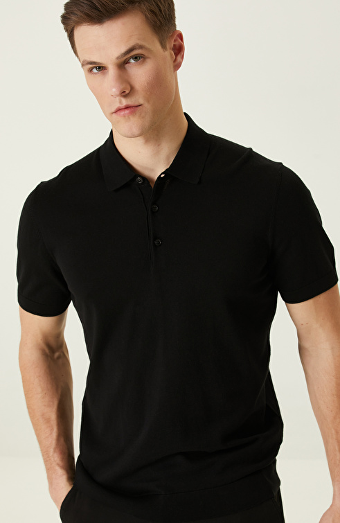 Siyah Polo Yaka Kazak_1