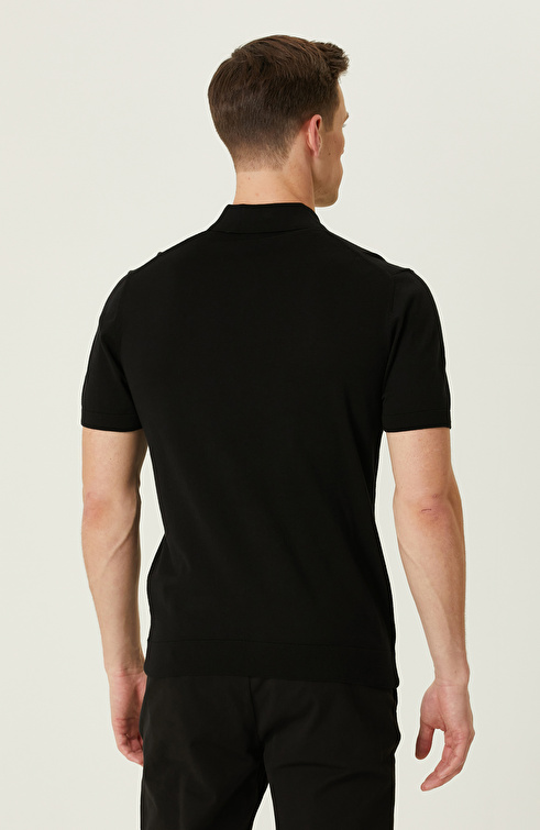 Siyah Polo Yaka Kazak_4