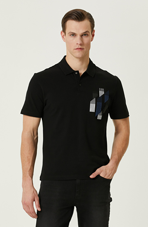 Siyah Polo Yaka T-shirt