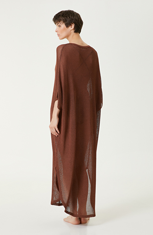 Kahverengi Transparan Kaftan_6