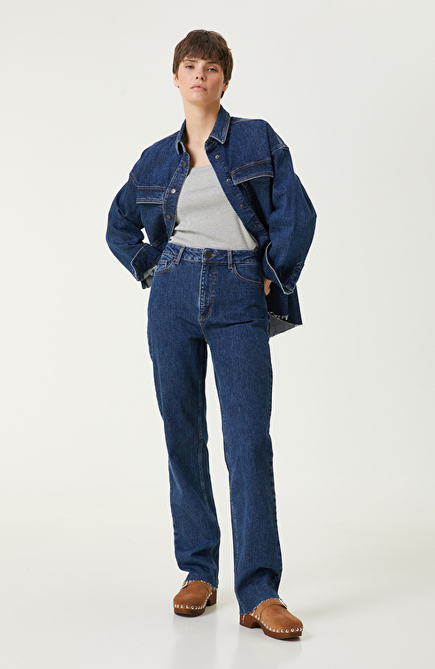 Koyu Indigo Mavi Denim Pantolon_1