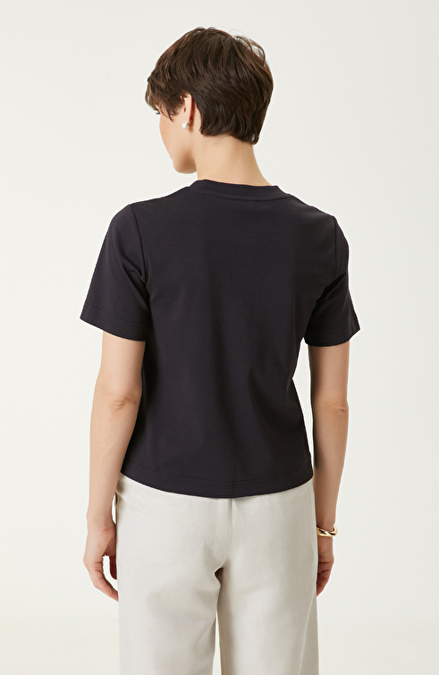 Lacivert Basic T-Shirt_5