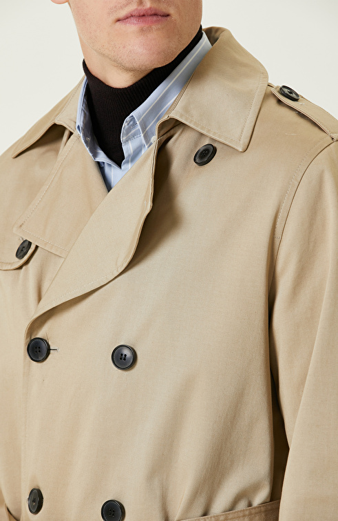 Camel Apoletli Kruvaze Trenchcoat_5