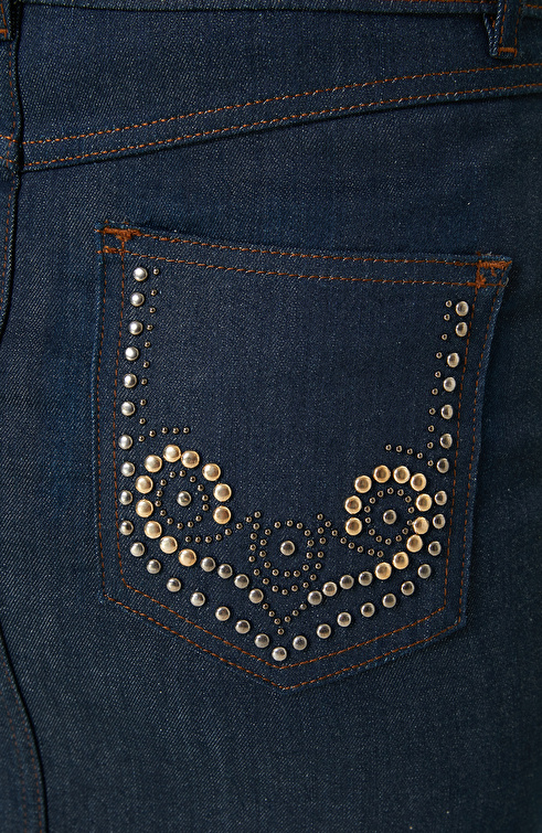 Koyu Indigo Mavi Denim Etek_3