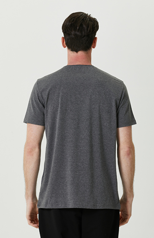 Antrasit Bisiklet Yaka Tshirt