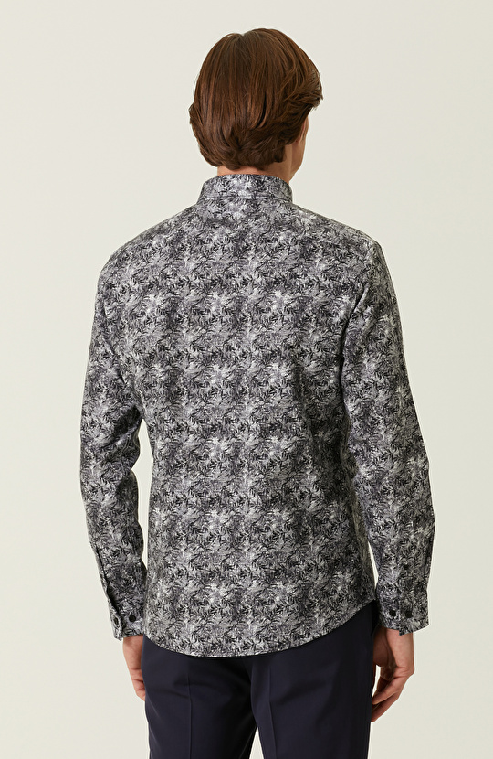 Slim Fit Antrasit Gömlek