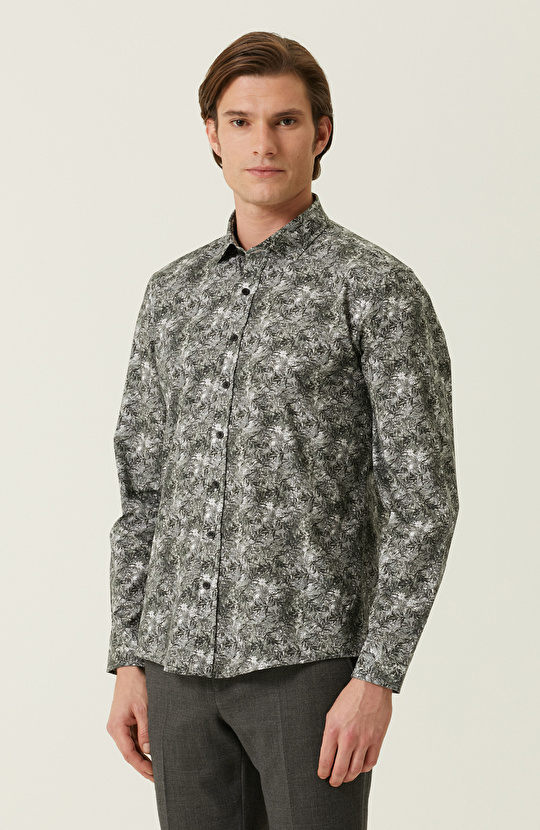 Slim Fit Haki Gömlek