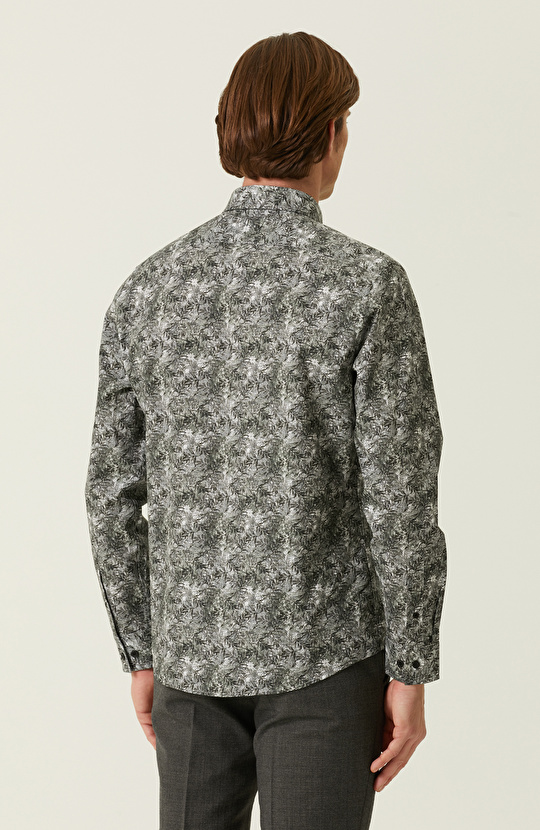 Slim Fit Haki Gömlek