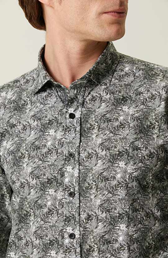 Slim Fit Haki Gömlek