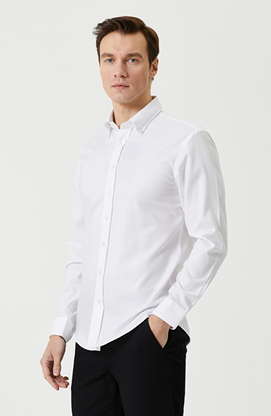 Beyaz Non-Iron Gömlek