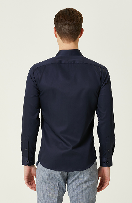 Lacivert Non-Iron Gömlek