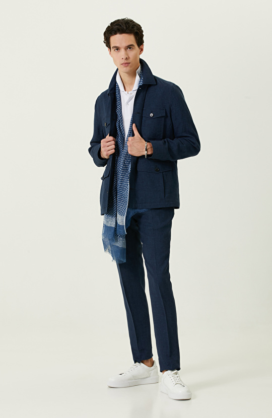 Lacivert Keten Jogger Pantolon