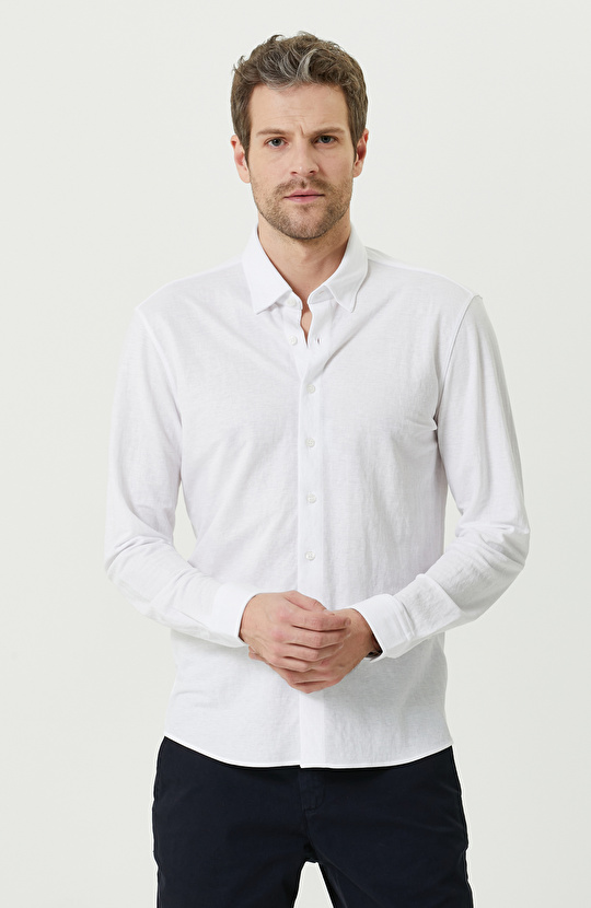 Beyaz Uzun Kollu Gömlek