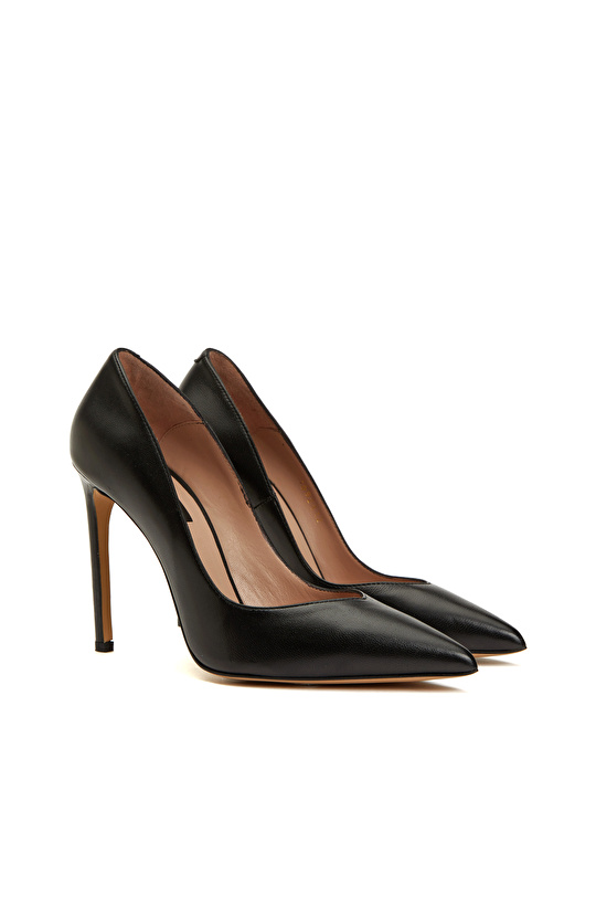 Siyah Kadın Deri Stiletto