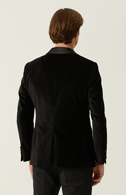 Siyah Saten Garnili Ceket