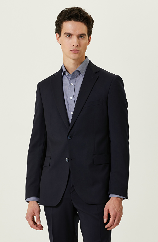 Loro Piana Kumaşıyla Üretilmiş Limited  Lacivert Yün Takım Elbise