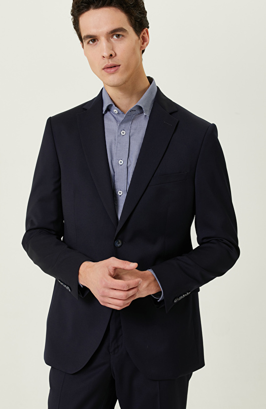 Loro Piana Kumaşıyla Üretilmiş Limited  Lacivert Yün Takım Elbise