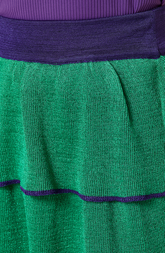 Yeşil Volanlı Mini Etek