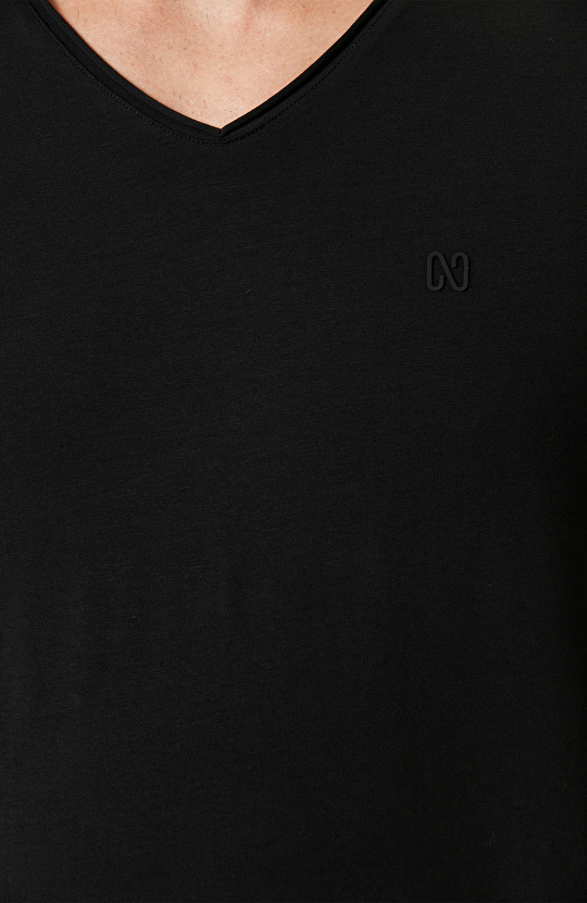 Siyah V Yaka T-shirt