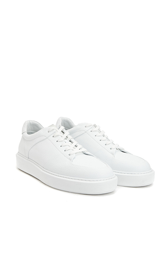 Beyaz Erkek Deri Sneaker Beyaz Erkek Deri Sneaker