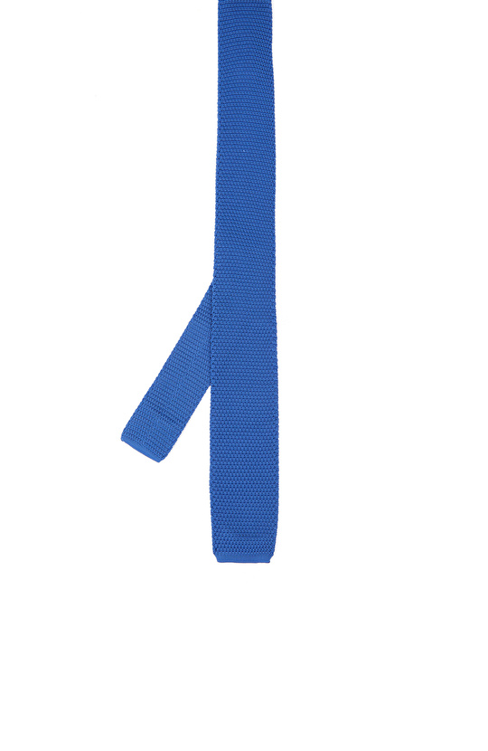 Mavi Örgü Dokulu Kravat