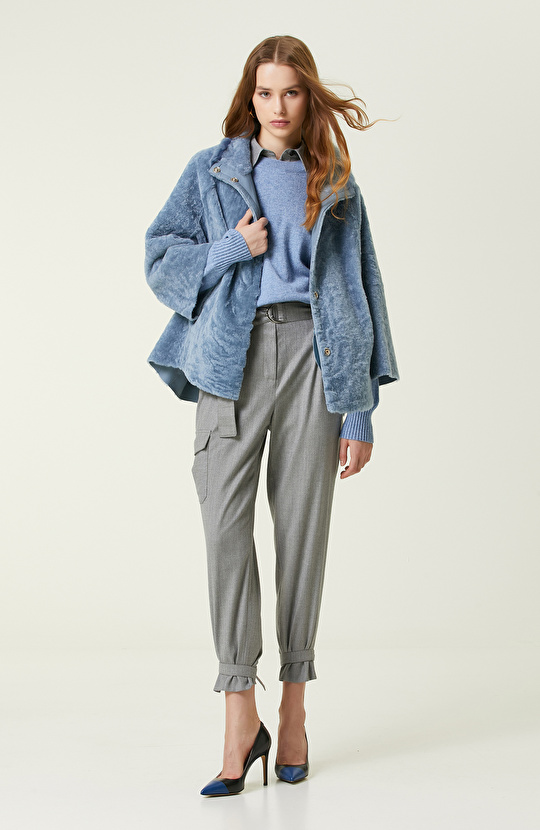 Limited Mavi Kaşmir Triko Kazak