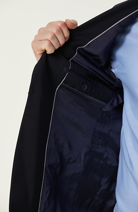 Lacivert Yün Karışımlı Takım Elbise