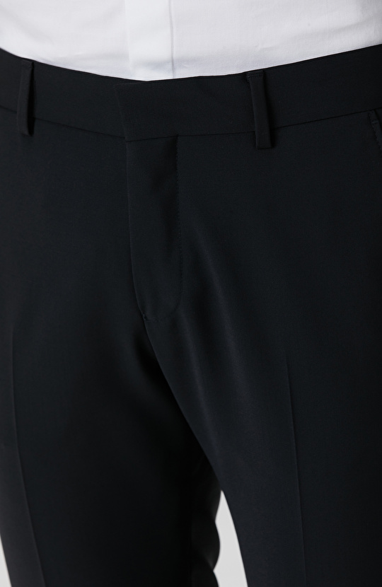 Siyah Yün Karışımlı Smokin Takım Elbise