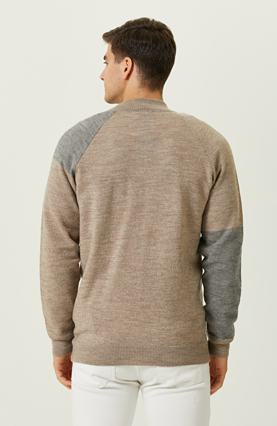 Bej Triko Yün Mont