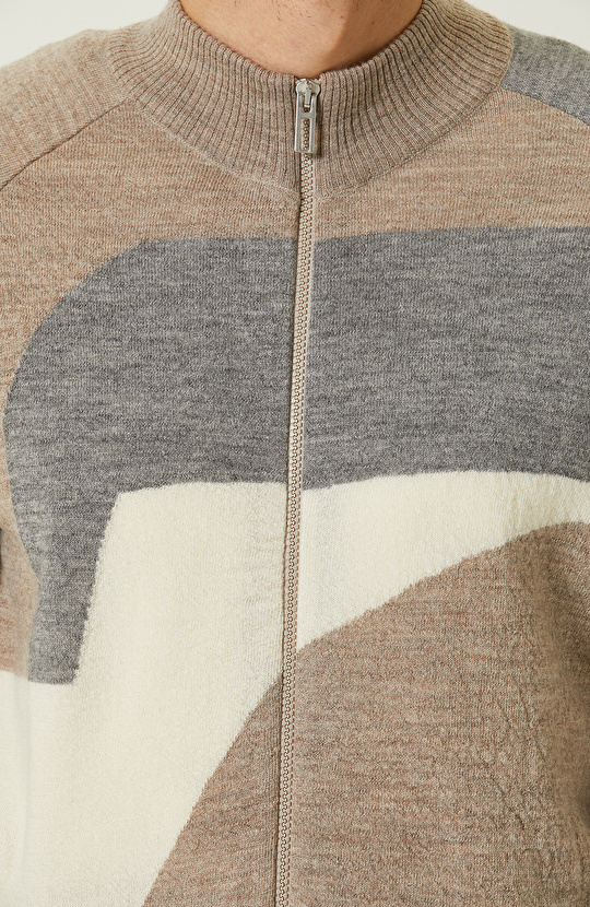 Bej Triko Yün Mont