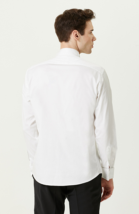 Beyaz Ata Yaka  Smokin Gömlek