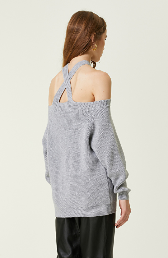 Gri Melanj Yün Kazak