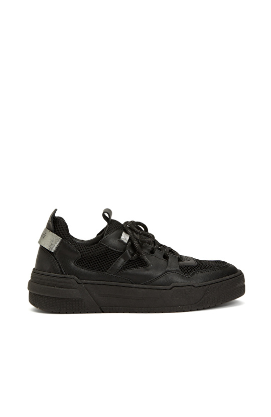 Siyah Kadın Deri Sneaker